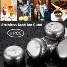 304 нержавеющая сталь ледяной куб металлический быстрозамороженный ледяной куб для вина, виски, пива кулер с зажимом и коробкой для хранения