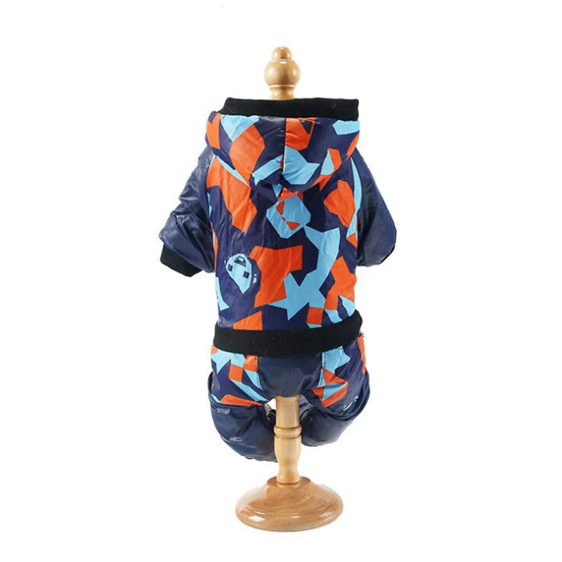 Камуфляжное зимнее пальто для собаки теплое домашнее животное собаки комбинезон кошка куртка для маленьких средних собак чихуахуа плюшевый утолщенный зимний костюм - Цвет: Orange