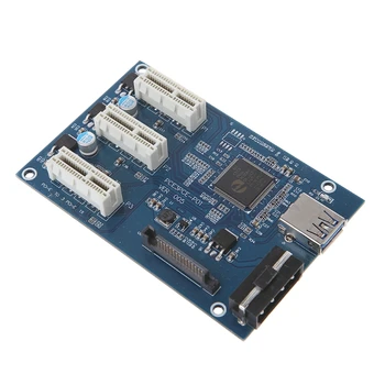 

PCI-e Express 1X to 3 Port 1X Switch Multiplier HUB Riser Card +USB Cable 1PC D08B