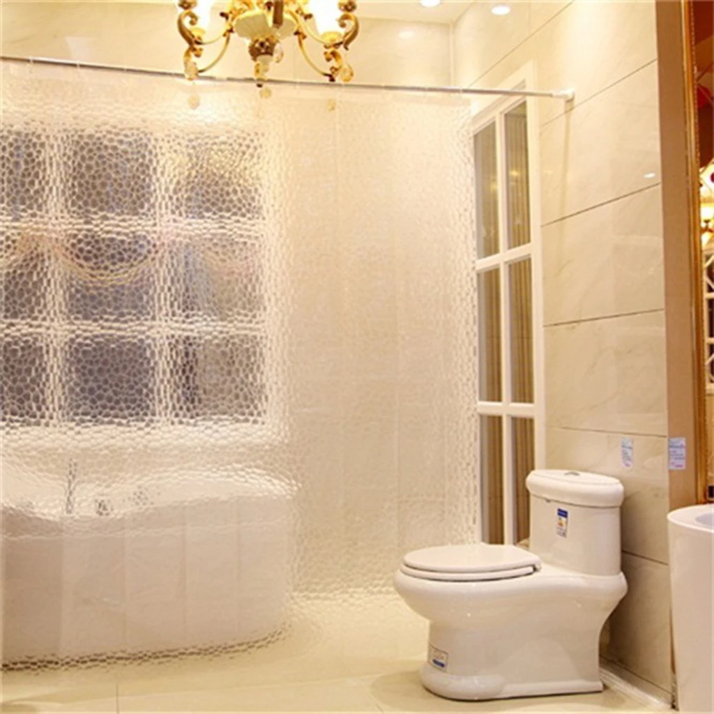 Mildew Resistant Anti-Bacterial PEVA Shower Curtain Liner White 180x180cm PEVA Shower Curtain Liner Bath Accessories