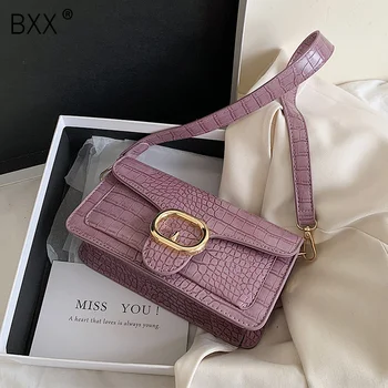 

[BXX] Crocodile Pattern PU Leather Crossbody Bags For Women 2020 Spring Mini Shoulder Handbags Female Summer Totes Bag HM546