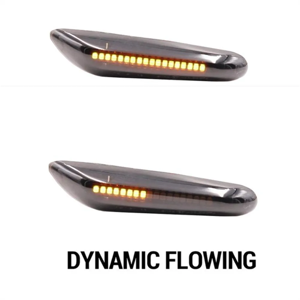 1 пара автомобилей указатели поворота динамичные плавные светодиодный индикатор мигалки лампы для BMW E90 E91 E92 E93 E46 E60 E82 E83 E87 E88 X1 X3 X5 - Испускаемый цвет: Dynamic Flowing
