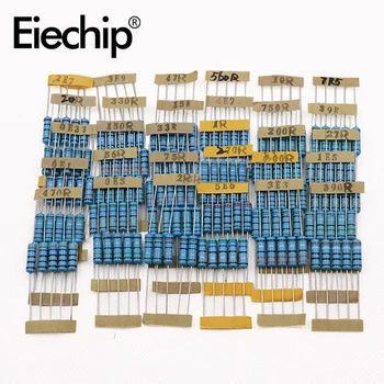 

150pcs Metal Film Resistor 2W 30 value Assorted set 0.1 ohm -750 ohm 1K-820 five-color ring Resistors DIY assortment Kit