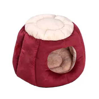 

Round Cat Bed - Cute and Comfortable Self Warming Plush Calming Cat Bed C90D