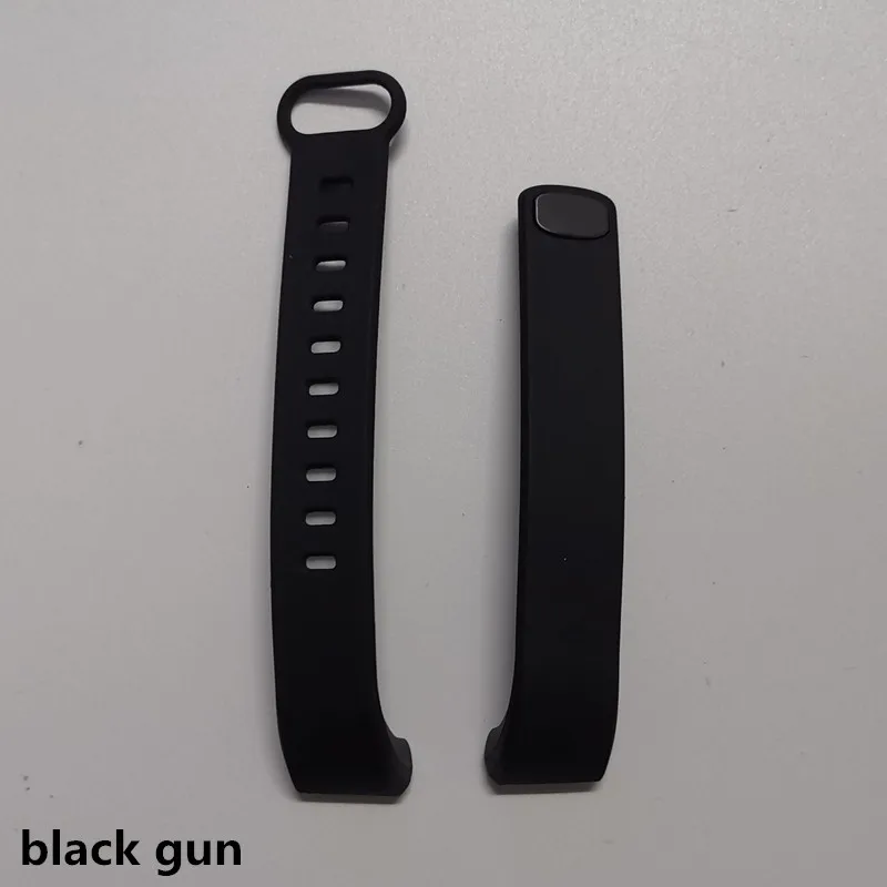 black gun Силиконовый ремешок для смарт-браслета E18 из пищевого силикона изготовлен из мягкого и легко снимаемого ремешка - Цвет: black gun