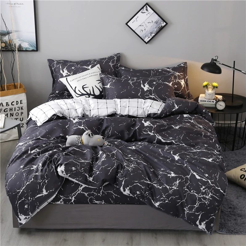 

Marble 3D Pattern Bedding Sets Duvet Cover Set 3/4pcs Stripe Plaid Bed Set Twin Double Queen Quilt Cover Bed linen