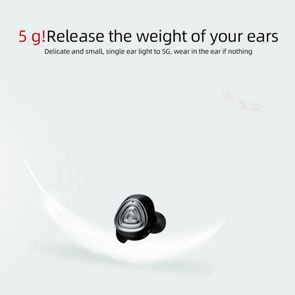 Fashion Sport music Smart Light High Quality TWS 5.0 Bluetooth In-Ear 3D stereo wireless earphone dual microphone For iPhone 7 6