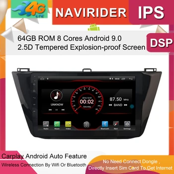

Car Multimedia Player 10.2inch IPS Screen Monitor GPS tape recorder Bluetooth Android 9.0 For V W Tiguan 2017 Auto Audio