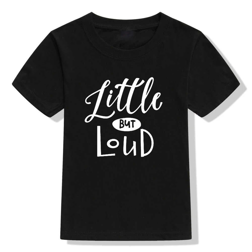 Детская футболка с надписью Little But Loud футболка для мальчиков и девочек, одежда для малышей забавные модные футболки, Прямая поставка