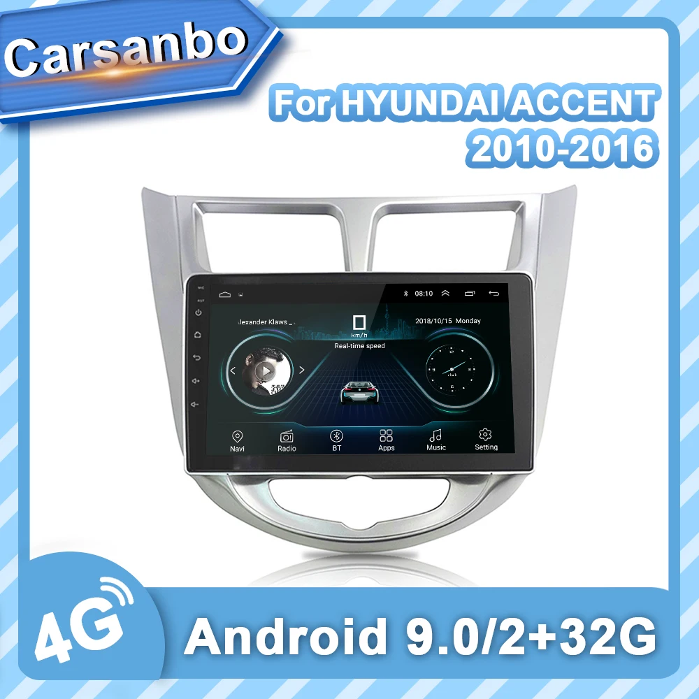 Автомагнитола 2 Din Гб + 32 ГБ для HYUNDAI-SOLARIS 2010-2016 Gps Wi-Fi Android 9 0 Hyundai SOLARIS | Автомобили и