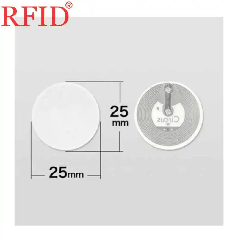 13,56 МГц NFC Ntag 215 монетница ключ RFID Diam 25 мм NFC NTAG215 наклейка этикетка для всех NFC маркер патруль Сверхлегкий метки телефоны 100