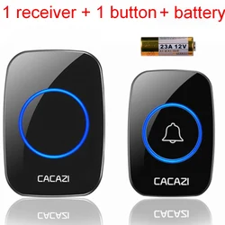 Wireless Waterproof Doorbell with Battery Included and Simple Plug - and - Play Operation - EU Plug (1 receiver 1 button)