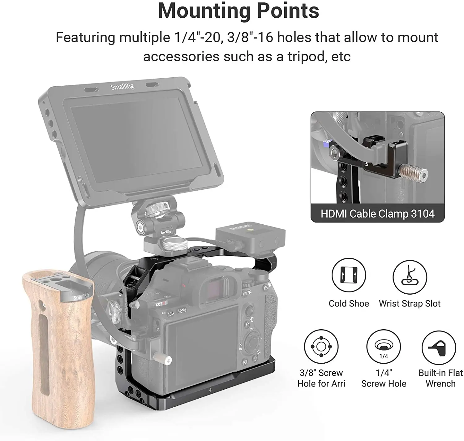 DSLR for Sony A73 A7M3 A7R3 Light Camera Cage for Sony A7III A7R III A9 Camera R