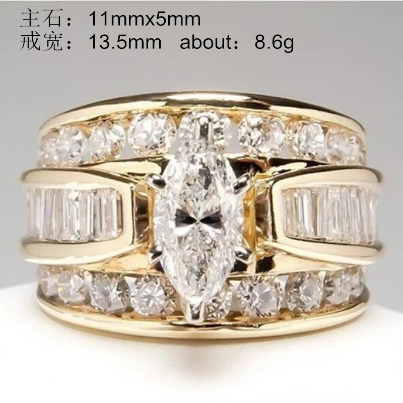 

YOBEST Charm round large crystal ring classic temperament ring European and American popular new products