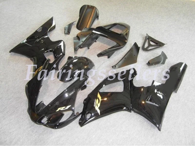 

New TOP Injection Molding ABS Full fairings Kit Fit for Yamaha YZF-R1 YZF1000 R1 00 01 2000 2001 fairing set Black Gold Decals