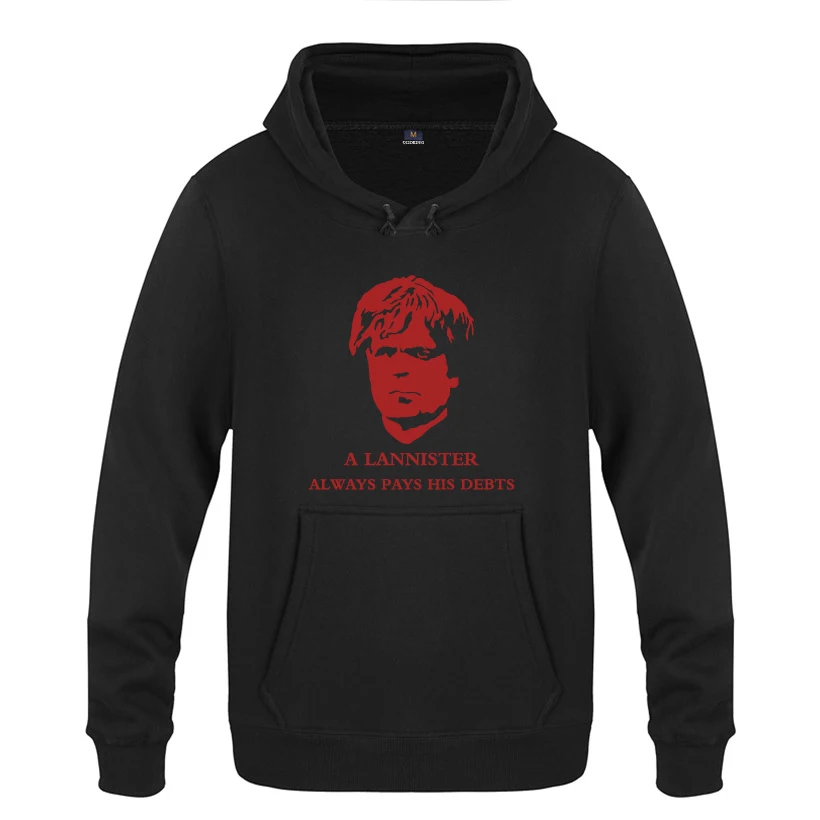HEY HOT Lannister всегда платит долги-Игра престолов толстовки мужские мужские пуловеры флисовые толстовки с капюшоном - Цвет: HEY HOT