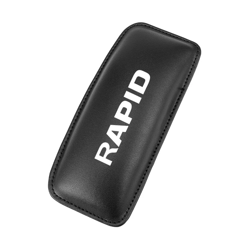 Автомобильный наколенник из искусственной кожи для Skoda RAPID, подушка для салона автомобиля, удобная эластичная Подушка с эффектом памяти, поддерживающая бедра, аксессуары - Название цвета: BLACK white 1pcs
