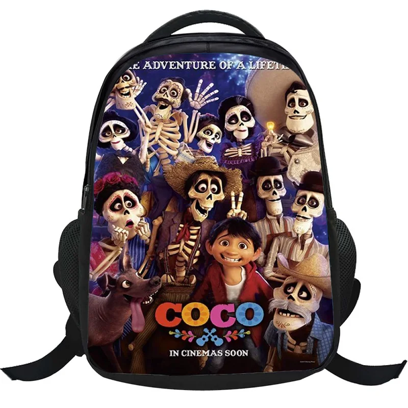 Movie COCO Детский рюкзак фильм Pixar детская книга Сумка Школьные сумки подростковый Рюкзак череп мультфильм мальчики рождественские подарки экшн-игрушки - Цвет: 04