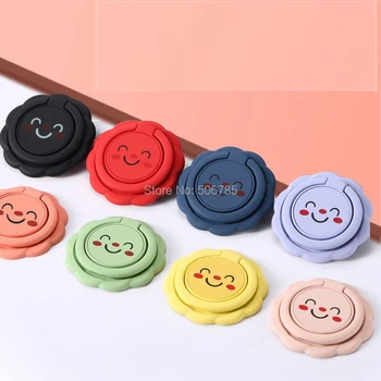 

500pcs/lot smile 360 Degree Finger Ring Mobile Phone Smartphone Stand Holder For iPhone xs max x 8 7 6 plus 5 samsung