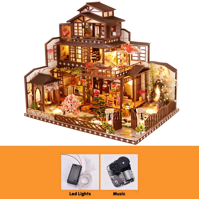 Furniture Diy Doll House Wooden Miniature Doll Houses Furniture Kits Assemble Puzzle Handmade Dollhouse Craft Toys For Children 7