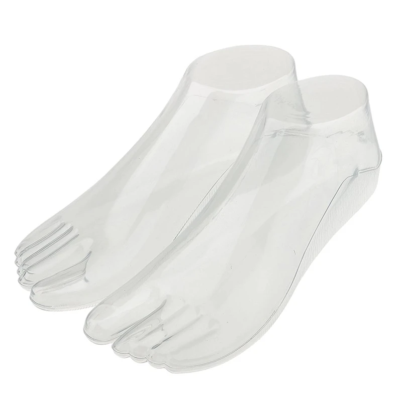 1Pair Female Feet Mannequin Thong Style Foot Model for Sandal Shoe Sock Jewelries Display - Clear | Дом и сад