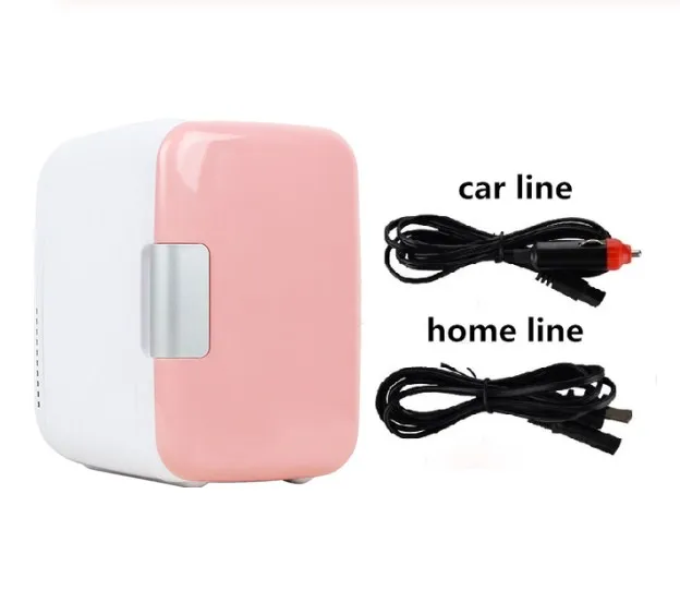 Pink--car and home Новинка, 4 л, маска для охлаждения, косметические нагревательные холодильники, холодильник, морозильник, охладители и подогреватели для дома и офиса, Хорошая безопасность, низкий уровень шума - Цвет: Pink--car and home