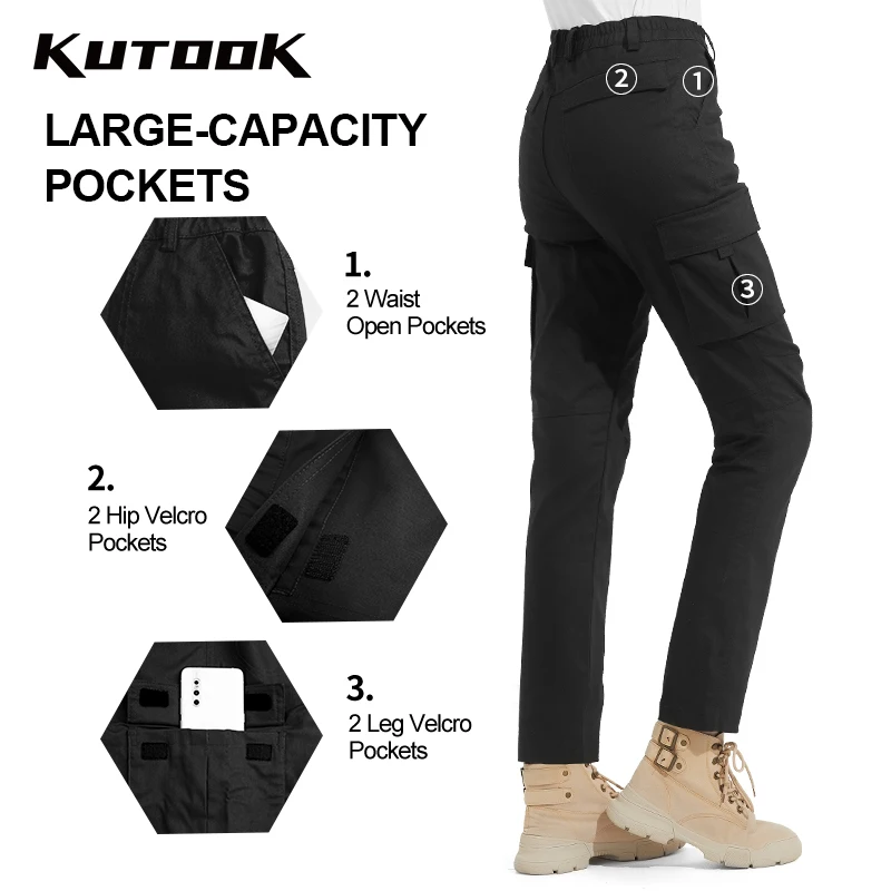 KUTOOK Women's Cargo Pants Hiking Pants Trekking Pants Lightweight