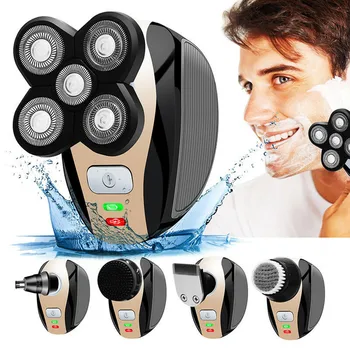 

NEW 5 in 1 Multifunction Electric Head Shaver Men's Razor Cordless Hair Clipper Trimmer 4D Rechargeable Bald Head Shaver Y926