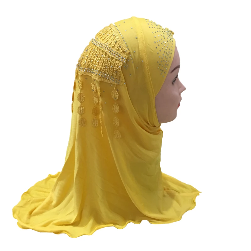 Muslim Girls Hijab Kids Islamic Fashion Scarf Shawls with Beautiful Embroidery Diamond Tassel | Тематическая одежда и