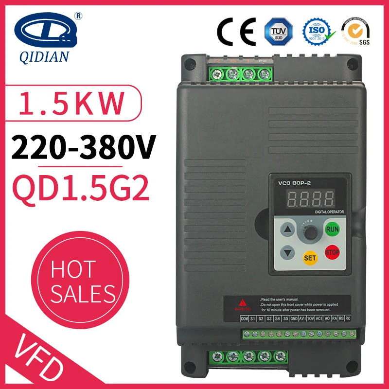 QD350 преобразователь частоты для двигателя 1 5 кВт фаза 220 В вход трехфазный 380 выход