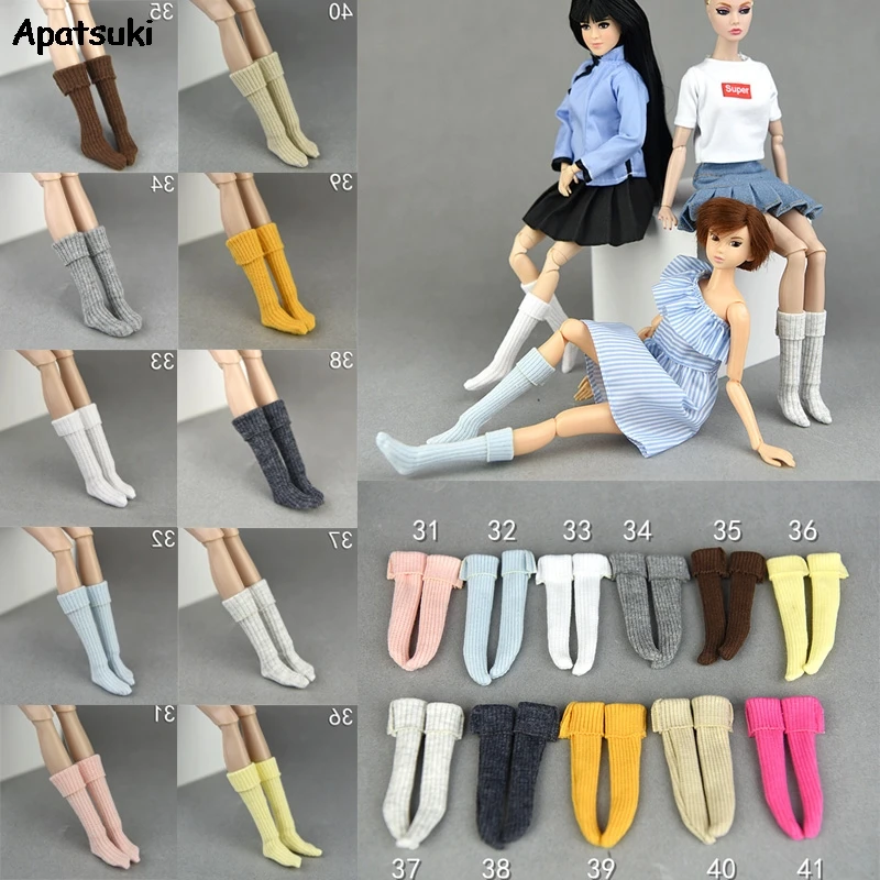 Cotton Knee High Long Leg Warmers Doll Socks for Barbie Doll Long Tube