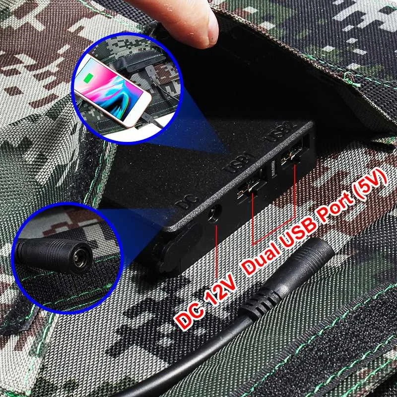 100W складное зарядное устройство для солнечных батарей 5 V/12 V 3A двойное usb-выходное устройство складные панели солнечных батарей для смартфонов ноутбуков планшетов на открытом воздухе