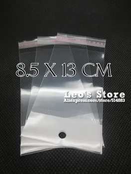 

Loetrusting 8.5x13cm Self Adhesive OPP Bag With Hanging Hole Clear Header Plastic Bag Supermarket Bag Plastic OPP Gift Pack Bag