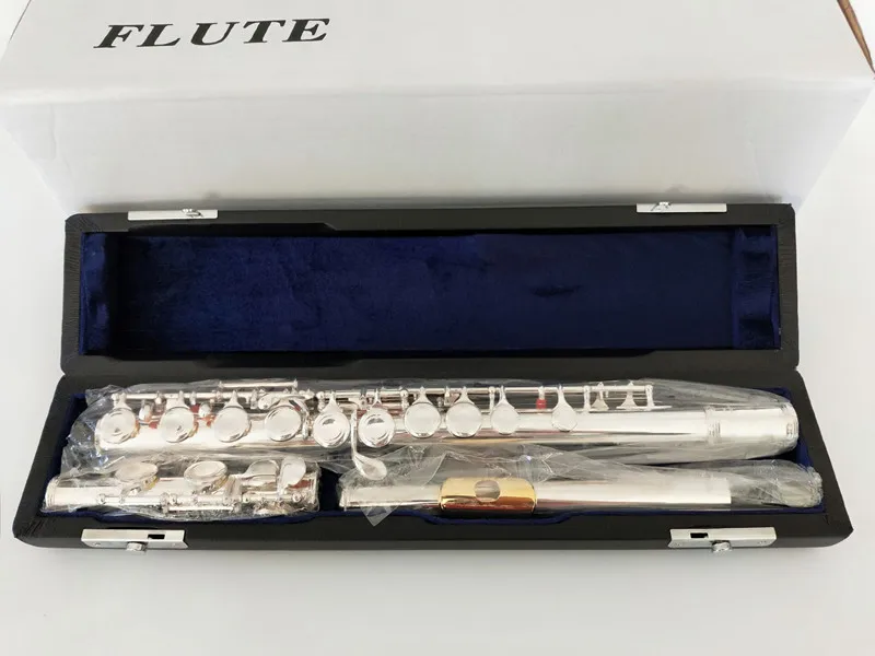 

FluteJapan 212SL silver Flute Music instrument flute 16 Over C Tune and E-Key flute Golden mouthpiece With Case