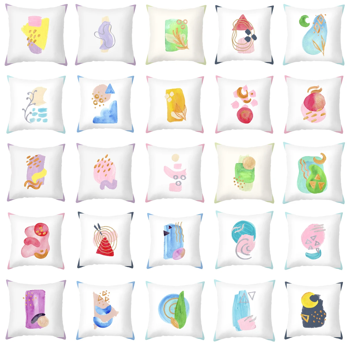 

Brand New Hipster Watercolor Abstract Painting Cushion Cover Nordic Simple White Throw Pillow Case Kids Room Decorative Pillows