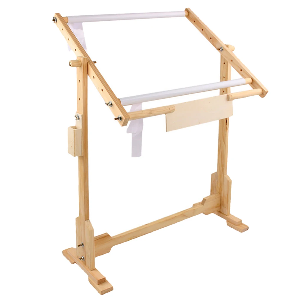 Needlework Table Lap Hands-Free Stand with Adjustable Frame Made of Wood Tapestry Cross Stitch Rack Embroidery Hoop Frame Holder