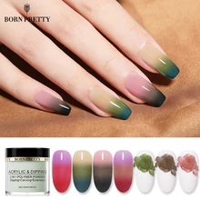 BORN PRETTY 3 IN 1 Thermal Polymer Dipping Nail Powder 10ml Color Changing Acrylic Extension Carving Nails Powder Glitter