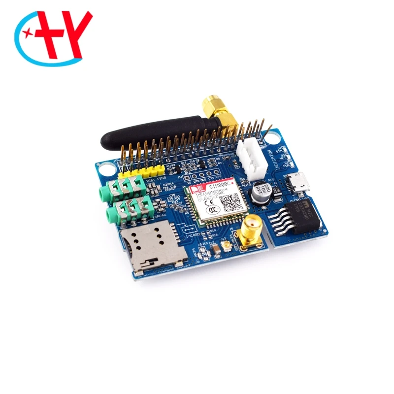 Макетная плата SIM800C модуль GPRS GSM 4 частоты с антенной для Raspberry berrp Pi RPI замена SIM900 |