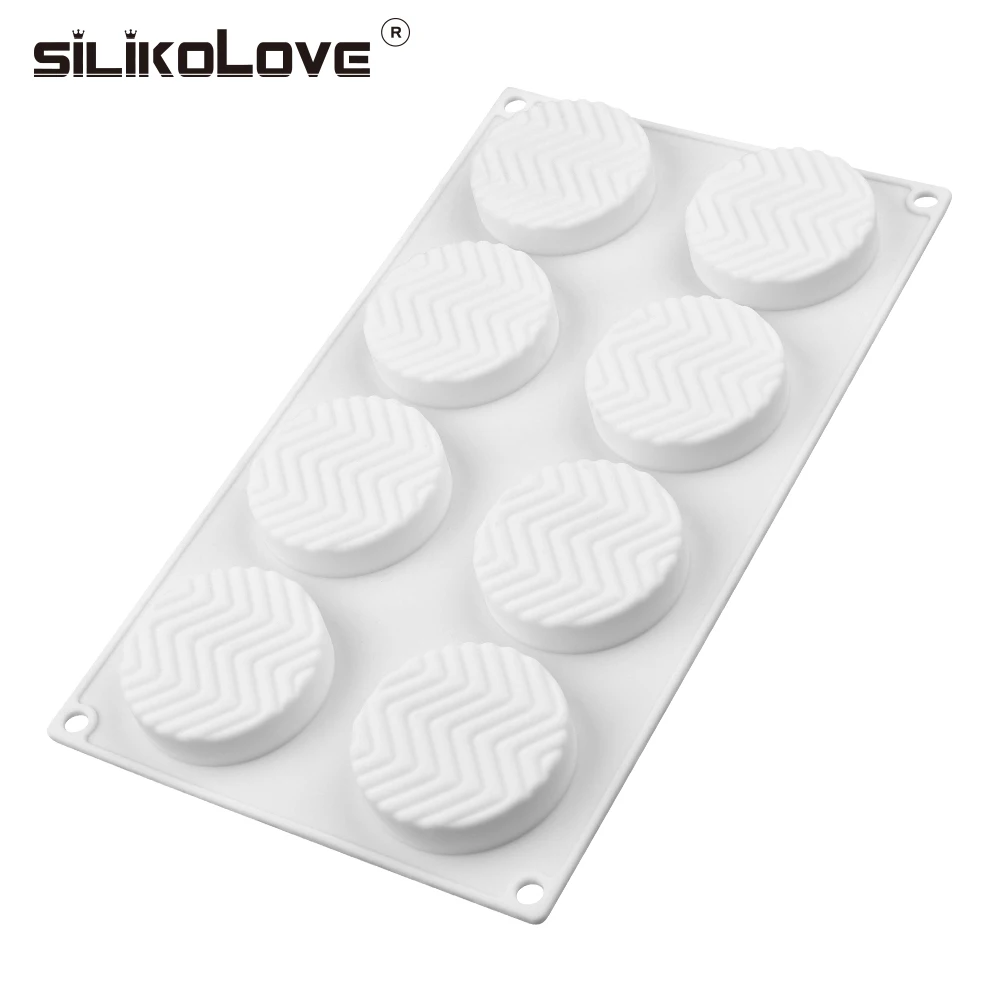 SILIKOLOVE 8 полостей 3D для выпечки тортов силиконовая форма для выпечки муссов тортов из серии "сделай сам" духовой шкаф с антипригарным покрытием десерт брауни формы торт лоток - Цвет: Темный хаки