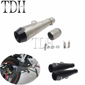 

Black/Chrome 38mm-51mm Motorcycle Motocross ATV GP Exhaust Muffler Pipe Slip On Dirt Bike Scooter M4 Universal Silencer