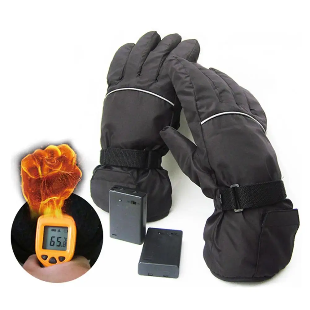 Мотоциклетные перчатки с подогревом аккумуляторные батареи с электрическим подогревом ветрозащитные велосипедные лыжные теплые нагревательные перчатки для зимы