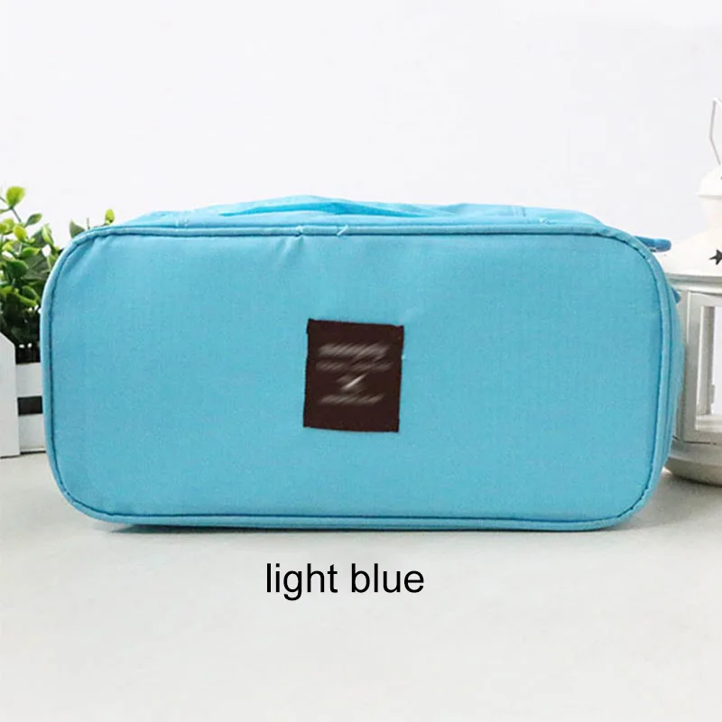 light blue Водонепроницаемый органайзер для туалетных принадлежностей, компактное мытье, посылка, дорожная коробка, косметичка на молнии, нижнее белье, бюстгальтер, отделочная сумка, 1 шт - Цвет: light blue
