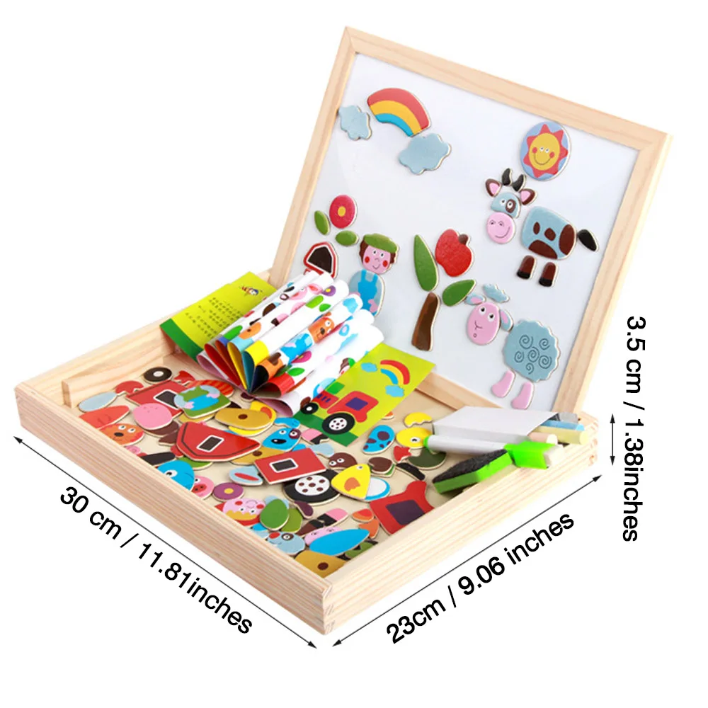 Портативный мультяшный детский Магнитный пазл доска для рисования набор