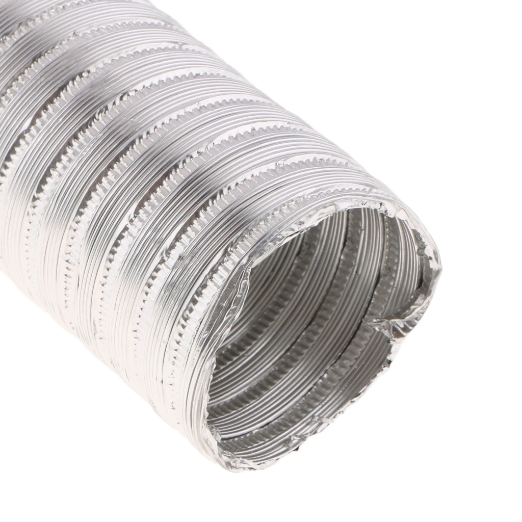 Silver 55mm Hot Cold Air Intake Duct Induction Ducting Aluminum Pipe Hose