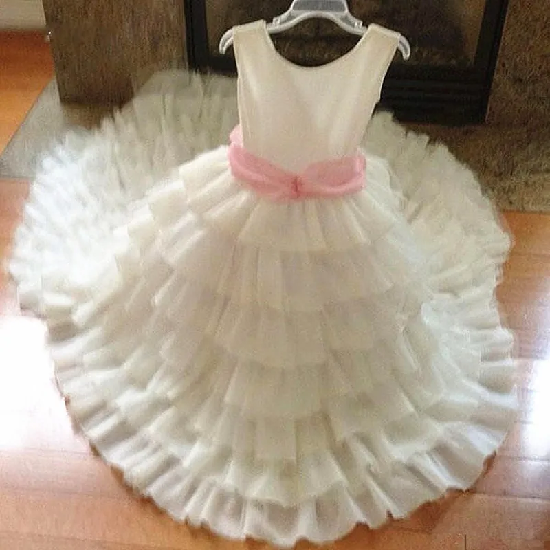 

Real Picture High Quality Flower Girl Dress for Wedding O Neck Tiered Tulle Princess Birthday Dress Pageant Gowns Photoshoot