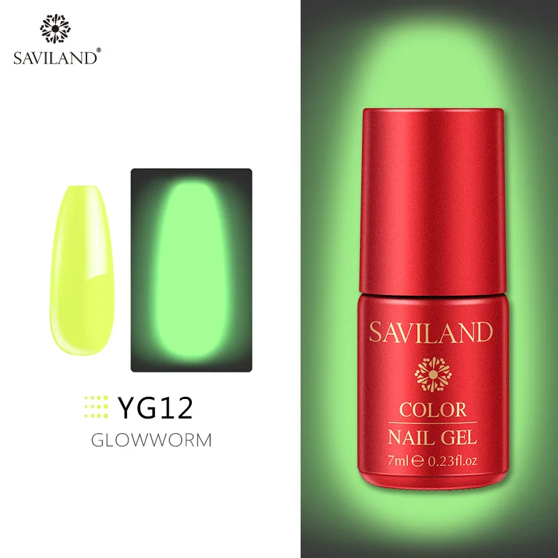 7ml YG12 Saviland флуоресцентный Гель-лак неоновый светится в темноте светильник Гель-лак для ногтей 19 светящийся цвет изменение в ночной гель-лаковый клей - Цвет: 7ml YG12