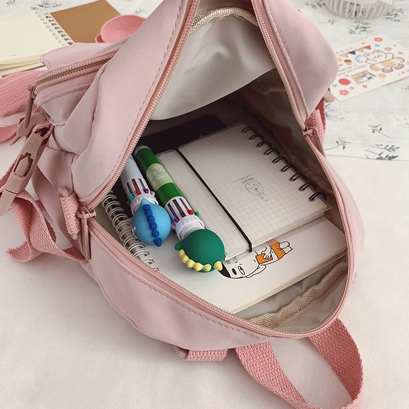 Block Color Canvas Study Backpack - 32 - Kawaii Mix