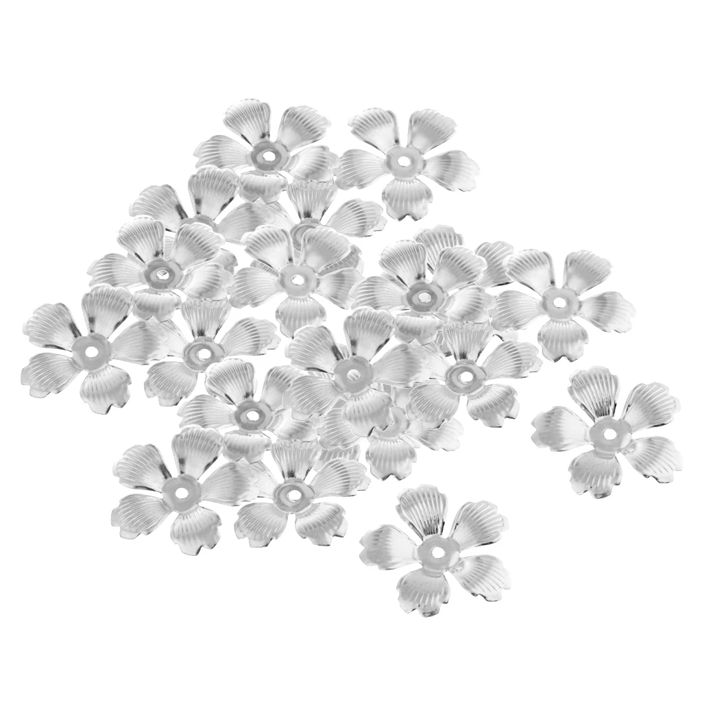 30packs Metal Golden Hollow End Flower Bead Caps 32mm DIY Jewelry Findings