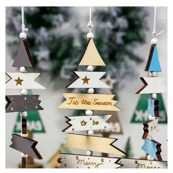 

2020 New Year Christmas Tree Ornament Wooden Printed Hanging Pendants Gifts Home Party Christmas Decor Navidad Gift