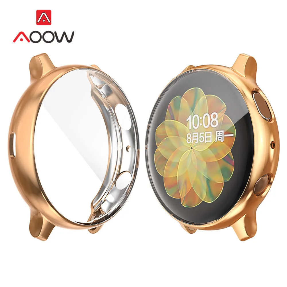 Rose gold Защитный чехол для экрана для samsung Galaxy Watch Active 2 40 мм 44 мм R820 R830 Active2 ультратонкий защитный чехол с полным покрытием - Цвет ремешка: Rose gold